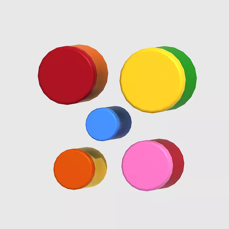 パーカッションはカラフルなドラムを演奏します